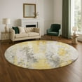 thumbnail image 1 of Addison Rugs Mayfield Premium Machine Washable Transitional Abstract Yellow Round Rug, 8' x 8', 1 of 6