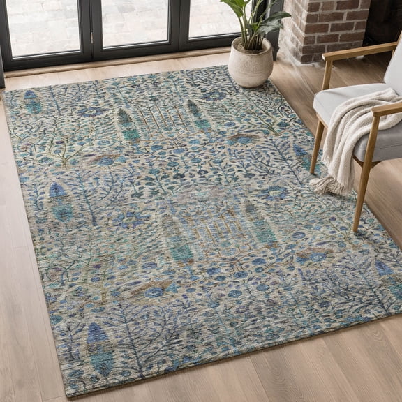 Addison Rugs Mayfield Premium Machine Washable Transitional Americana Brown Rectangle Rug, 3' x 5'
