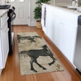 thumbnail image 1 of Addison Rugs Mayfield Premium Machine Washable Transitional Animal Beige Runner Rug, 2'3" X 7'6" Machine Washable Transitional Animal Beige Oversized Sherpa Throw Blanket, 1 of 6