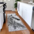 thumbnail image 1 of Addison Rugs Mayfield Premium Machine Washable Transitional Animal Gray Runner Rug, 2'3" X 7'6" Machine Washable Transitional Animal Gray Oversized Sherpa Throw Blanket, 1 of 6