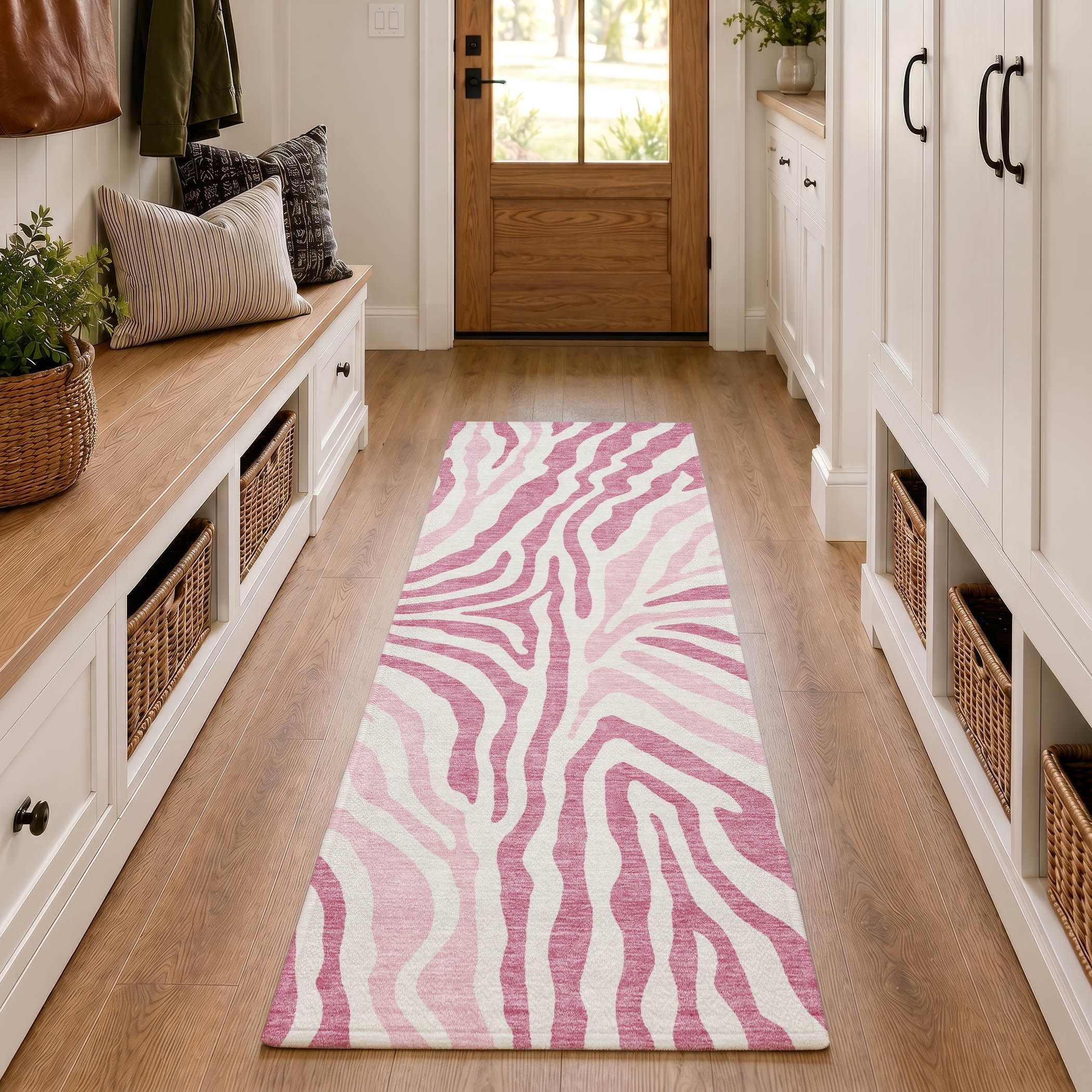 Pink Rug Inspiration Addison Rugs Mayfield Premium Machine Washable Transitional Animal Pink ...