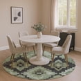 thumbnail image 1 of Addison Rugs Mayfield Premium Machine Washable Transitional Aztec Aloe Round Rug, 8' x 8', 1 of 6