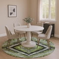 thumbnail image 1 of Addison Rugs Mayfield Premium Machine Washable Transitional Aztec Aloe Round Rug, 8' x 8', 1 of 6