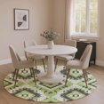 thumbnail image 1 of Addison Rugs Mayfield Premium Machine Washable Transitional Aztec Aloe Round Rug, 8' x 8', 1 of 6