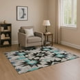 thumbnail image 1 of Addison Rugs Mayfield Premium Machine Washable Transitional Aztec Black Rectangle Rug, 2'6" x 3'10", 1 of 7