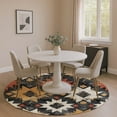 thumbnail image 1 of Addison Rugs Mayfield Premium Machine Washable Transitional Aztec Black Round Rug, 8' x 8', 1 of 6