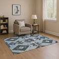 thumbnail image 1 of Addison Rugs Mayfield Premium Machine Washable Transitional Aztec Blue Rectangle Rug, 3' x 5', 1 of 7