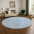 thumbnail image 1 of Addison Rugs Mayfield Premium Machine Washable Transitional Aztec Blue Round Rug, 8' x 8', 1 of 6