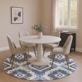 thumbnail image 1 of Addison Rugs Mayfield Premium Machine Washable Transitional Aztec Blue Round Rug, 8' x 8', 1 of 6