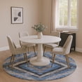 thumbnail image 1 of Addison Rugs Mayfield Premium Machine Washable Transitional Aztec Blue Round Rug, 8' x 8', 1 of 6