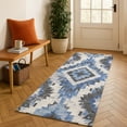 thumbnail image 1 of Addison Rugs Mayfield Premium Machine Washable Transitional Aztec Blue Runner Rug, 2'3" x 7'6", 1 of 6