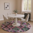 thumbnail image 1 of Addison Rugs Mayfield Premium Machine Washable Transitional Aztec Blush Round Rug, 8' x 8', 1 of 6