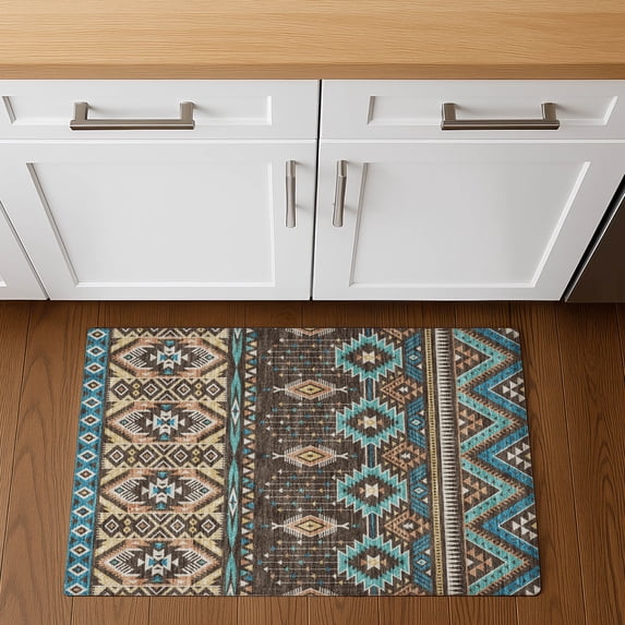 Addison Rugs Mayfield Premium Machine Washable Transitional Aztec Brown Rectangle Rug, 1'8" x 2'6"