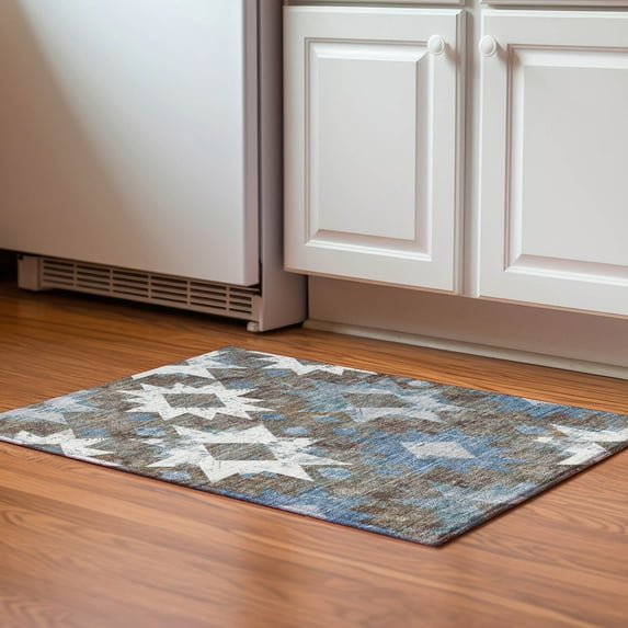 Addison Rugs Mayfield Premium Machine Washable Transitional Aztec Brown Rectangle Rug, 1'8" x 2'6"