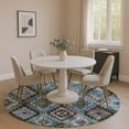 thumbnail image 1 of Addison Rugs Mayfield Premium Machine Washable Transitional Aztec Brown Round Rug, 8' x 8', 1 of 6