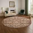 thumbnail image 1 of Addison Rugs Mayfield Premium Machine Washable Transitional Aztec Fudge Round Rug, 8' x 8', 1 of 6