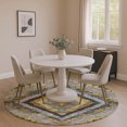 thumbnail image 1 of Addison Rugs Mayfield Premium Machine Washable Transitional Aztec Gold Round Rug, 8' x 8', 1 of 6