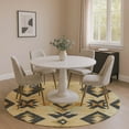 thumbnail image 1 of Addison Rugs Mayfield Premium Machine Washable Transitional Aztec Gold Round Rug, 8' x 8', 1 of 6