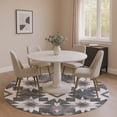 thumbnail image 1 of Addison Rugs Mayfield Premium Machine Washable Transitional Aztec Graphite Round Rug, 8' x 8', 1 of 6