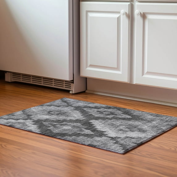 Addison Rugs Mayfield Premium Machine Washable Transitional Aztec Gray Rectangle Rug, 1'8" x 2'6"