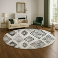 thumbnail image 1 of Addison Rugs Mayfield Premium Machine Washable Transitional Aztec Gray Round Rug, 8' x 8', 1 of 6