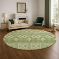thumbnail image 1 of Addison Rugs Mayfield Premium Machine Washable Transitional Aztec Green Round Rug, 8' x 8', 1 of 6