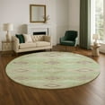thumbnail image 1 of Addison Rugs Mayfield Premium Machine Washable Transitional Aztec Green Round Rug, 8' x 8', 1 of 6