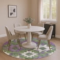 thumbnail image 1 of Addison Rugs Mayfield Premium Machine Washable Transitional Aztec Green Round Rug, 8' x 8', 1 of 6