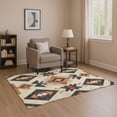 thumbnail image 1 of Addison Rugs Mayfield Premium Machine Washable Transitional Aztec Ivory Rectangle Rug, 2'6" x 3'10", 1 of 7
