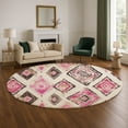 thumbnail image 1 of Addison Rugs Mayfield Premium Machine Washable Transitional Aztec Linen Round Rug, 8' x 8', 1 of 6