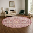 thumbnail image 1 of Addison Rugs Mayfield Premium Machine Washable Transitional Aztec Merlot Round Rug, 8' x 8', 1 of 6