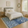 thumbnail image 1 of Addison Rugs Mayfield Premium Machine Washable Transitional Aztec Navy Rectangle Rug, 5' x 7'6", 1 of 7