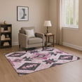 thumbnail image 1 of Addison Rugs Mayfield Premium Machine Washable Transitional Aztec Pink Rectangle Rug, 10' x 14', 1 of 7