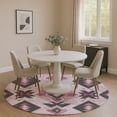 thumbnail image 1 of Addison Rugs Mayfield Premium Machine Washable Transitional Aztec Pink Round Rug, 8' x 8', 1 of 6