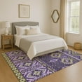 thumbnail image 1 of Addison Rugs Mayfield Premium Machine Washable Transitional Aztec Purple Rectangle Rug, 2'6" x 3'10", 1 of 7
