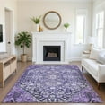 thumbnail image 1 of Addison Rugs Mayfield Premium Machine Washable Transitional Aztec Purple Rectangle Rug, 9' x 12', 1 of 7