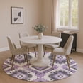 thumbnail image 1 of Addison Rugs Mayfield Premium Machine Washable Transitional Aztec Purple Round Rug, 8' x 8', 1 of 6