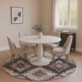 thumbnail image 1 of Addison Rugs Mayfield Premium Machine Washable Transitional Aztec Taupe Round Rug, 8' x 8', 1 of 6