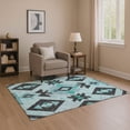 thumbnail image 1 of Addison Rugs Mayfield Premium Machine Washable Transitional Aztec Teal Rectangle Rug, 2'6" x 3'10", 1 of 7