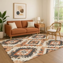 Addison Rugs Mayfield Premium Machine Washable Transitional Aztec Terracotta Rectangle Rug, 10' x 14'