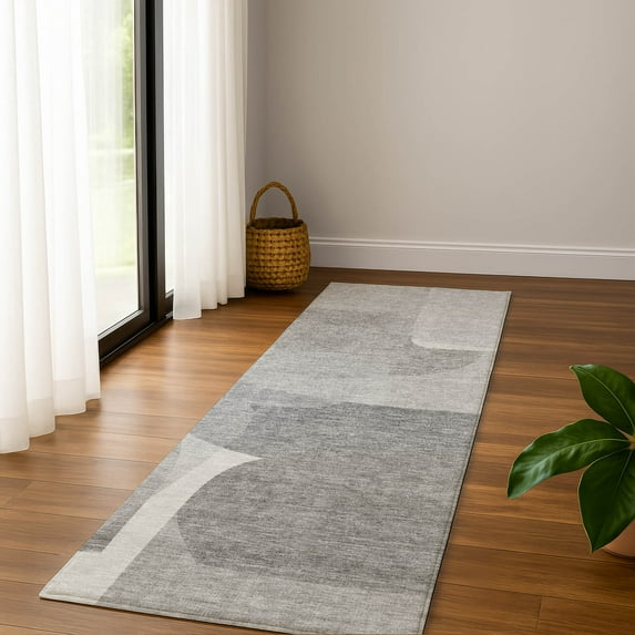 Addison Rugs Mayfield Premium Machine Washable Transitional Blocks Linen Runner Rug, 2'3" X 7'6" Machine Washable Transitional Blocks Linen Oversized Sherpa Throw Blanket