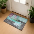 thumbnail image 1 of Addison Rugs Mayfield Premium Machine Washable Transitional Blocks Teal Rectangle Rug, 1'8" x 2'6", 1 of 6