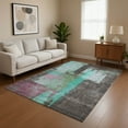 thumbnail image 1 of Addison Rugs Mayfield Premium Machine Washable Transitional Blocks Teal Rectangle Rug, 8' x 10', 1 of 7