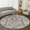 thumbnail image 1 of Addison Rugs Mayfield Premium Machine Washable Transitional Bohemian Gray Round Rug, 8' x 8', 1 of 6