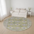 thumbnail image 1 of Addison Rugs Mayfield Premium Machine Washable Transitional Border Aloe Round Rug, 8' x 8', 1 of 6