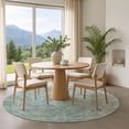 thumbnail image 1 of Addison Rugs Mayfield Premium Machine Washable Transitional Border Aqua Round Rug, 8' x 8', 1 of 6