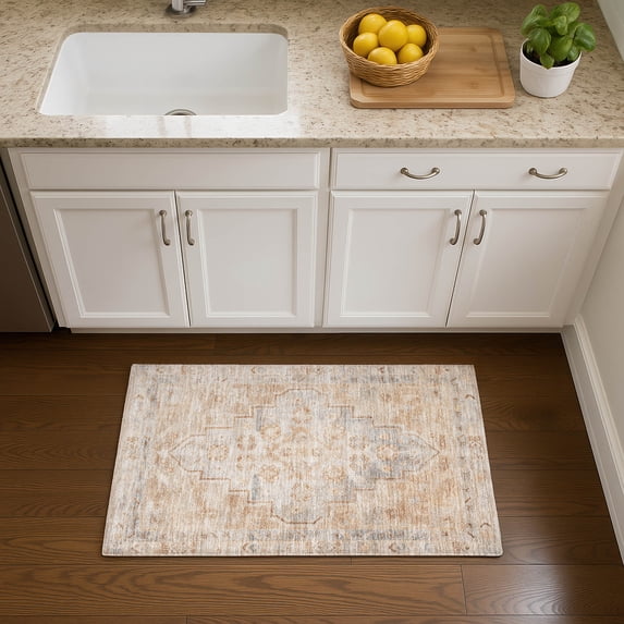 Addison Rugs Mayfield Premium Machine Washable Transitional Border Copper Rectangle Rug, 1'8" x 2'6"