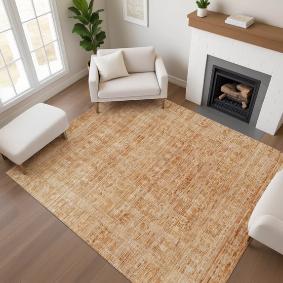 Addison Rugs Mayfield Premium Machine Washable Transitional Border Coral Rectangle Rug, 3' x 5'