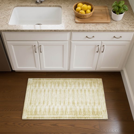 Addison Rugs Mayfield Premium Machine Washable Transitional Border Gold Rectangle Rug, 1'8" x 2'6"