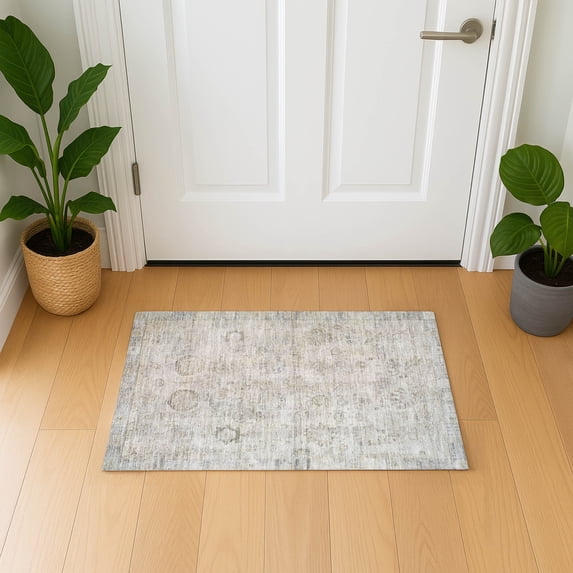 Addison Rugs Mayfield Premium Machine Washable Transitional Border Linen Rectangle Rug, 1'8" x 2'6"